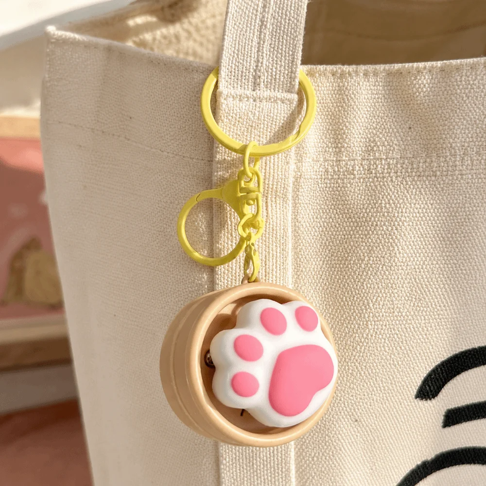 Light-up Press Keyboard Keychain Mini Rotational Sound Generation Button Clicker Keyring Simulation Relaxed Funny Fidget Kids