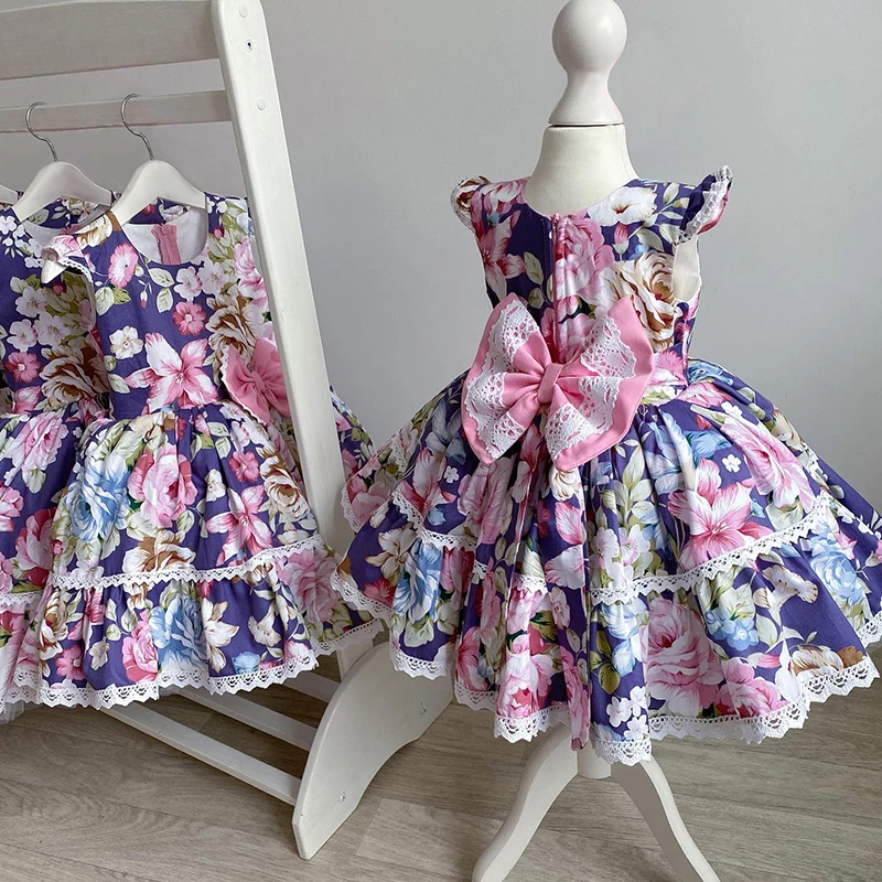 Children\'s Summer Lolita Dress Girls 2024 New Spanish Court Style Sweet Princess Dress Birthday Party Evening Outfits for Infant