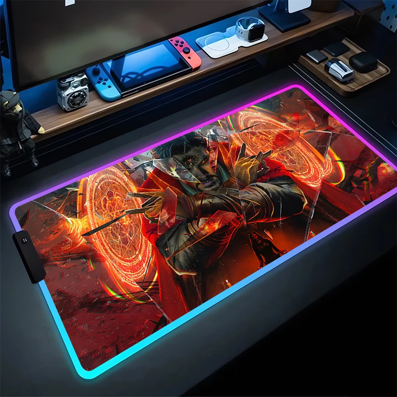 RGB Mouse Pad D-Doctor Stranges Non-Slip Rubber Edge locking mousepads Game play mats notebook computer M-Marvels Home Decor