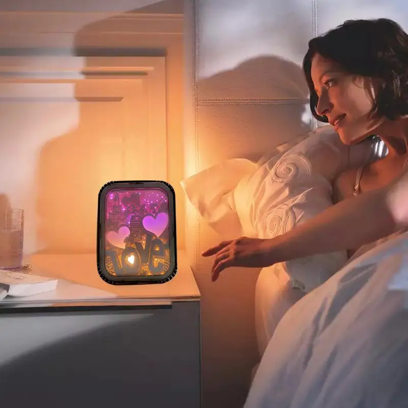 

Paper Sculpture Night Light 3D Mood Desktop Lamp Decorative Nursery Bedside Lamp Unique Shadow Paper Box Light USB-Charging For