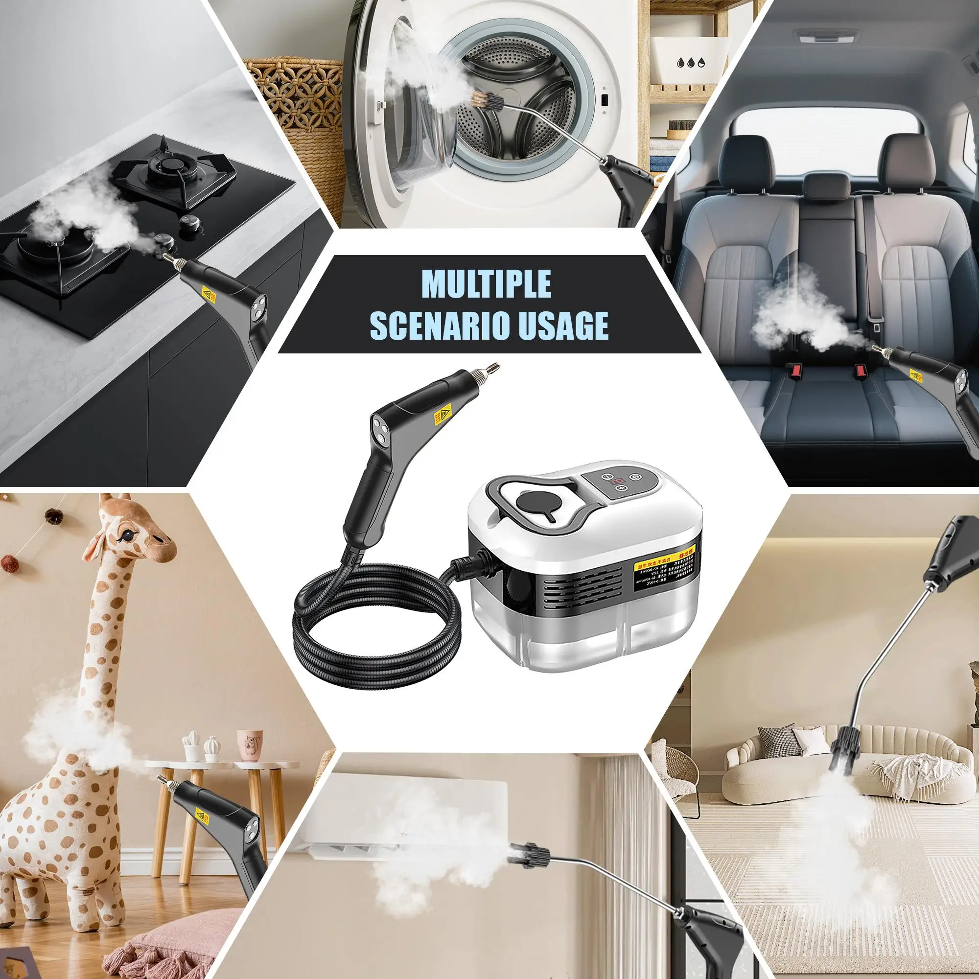 

[Mother's Day Gift] Pro 2500W High-Temp Steam Cleaner for All Cleaning Needs, 10s Fast Steam, 105°C Pressure, 6ft Hose, 40oz Tank, Perfect Mother's Day Gift