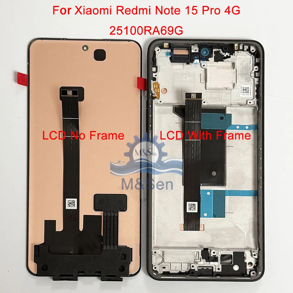 샤오미 레드미 노트 15 4G 2510DRA23G용 오리지널 6.77인치 AMOLED LCD 디스플레이 스크린 터치 프레임, 레드미 노트 15 프로 4G LCD…