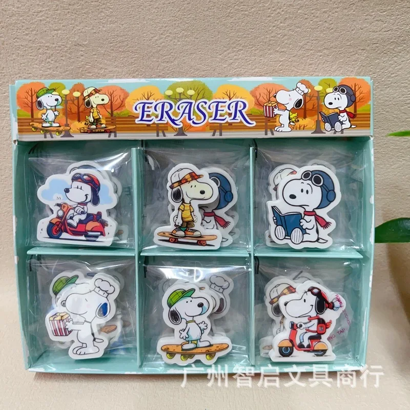 Paquete de 30 Borradores de Lápiz con Diseño de Snoopy, Portátiles, Compactos, de Dibujos Animados, para Estudiantes, Regalo de Papelería, Venta al por Mayor