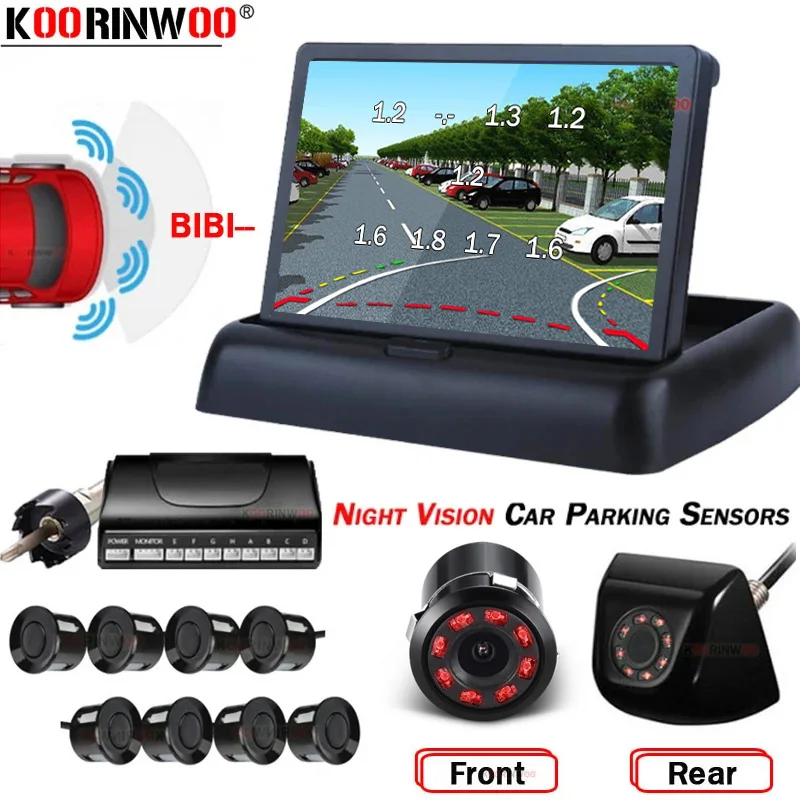 Koorinwoo HD Moving Parking Line Camera Car Sensor Reverse Sensor Parktronic With Camera Car Monitor Video blind spot detection