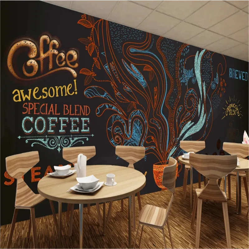 Hand Drawn Doodle Ethnic Style Coffee Wall Paper 3D Coffee Shop Cafe Restaurant Industrial Decor Background Mural Wallpaper 3D