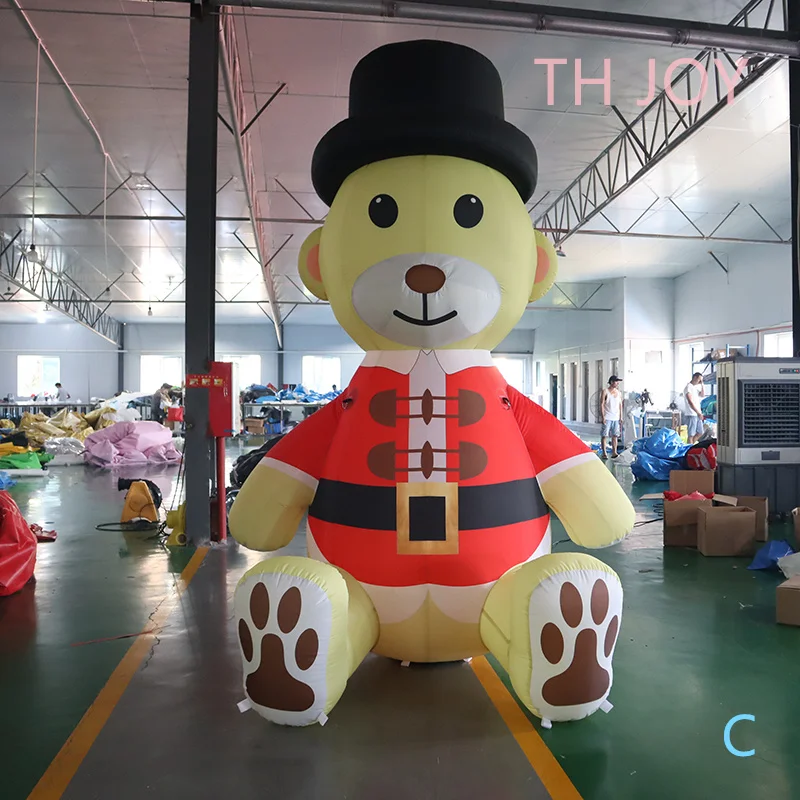 

fast air ship to door, Inflatable Bear for Christmas, 3m 10ft big inflatable Christmas bear cartoon for lawn decoration