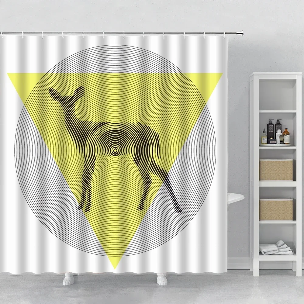 Target Shooting Deer Silhouette Shower Curtain Aesthetic Animal Curtain For The Room Bathroom Curtain Home Decor Polyester Hooks