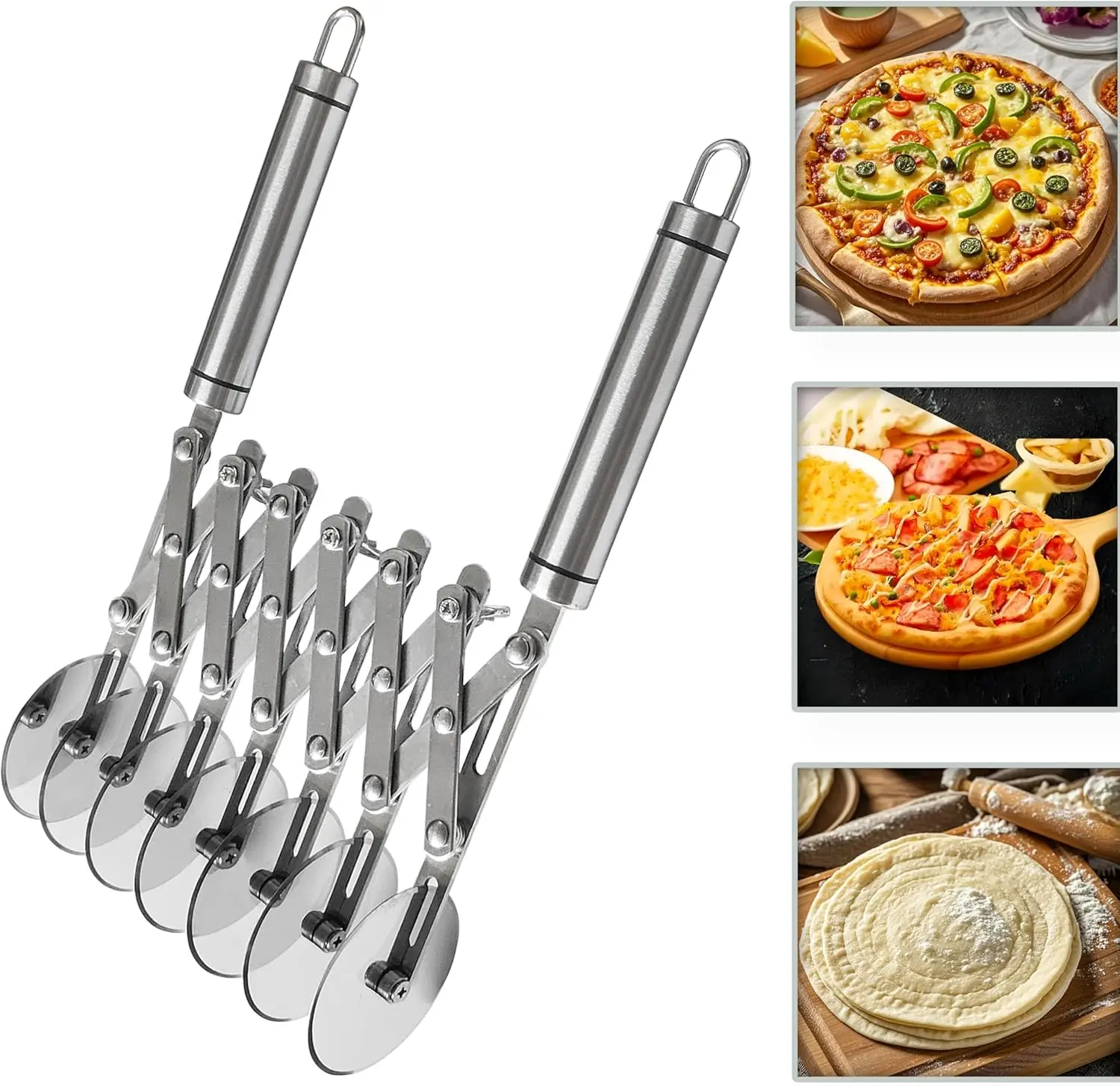 3/5/7-Wheel Professional Pastry Cutter-Stainless Steel Pizza & Dough Tool, Multi-Use Kitchen Utensil for Baking Lattice Cutting