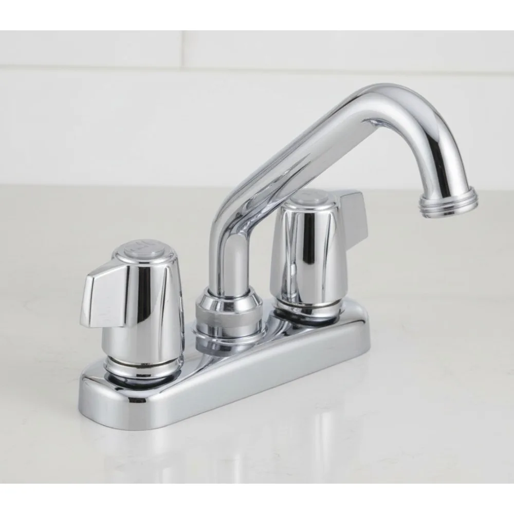 

Classic Two Handle Laundry Faucet with 360° Swivel Spout - Chrome Finish for Utility Sinks