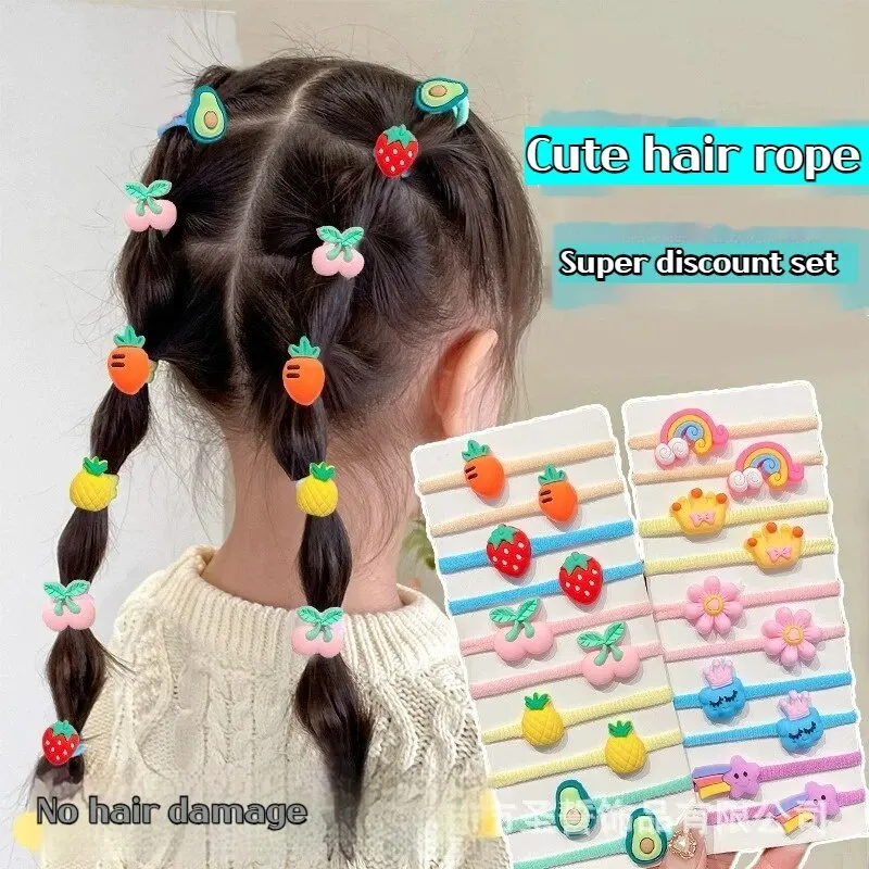 20-40 Pieces/Set Rubber Band for Children Cartoon Hair Band New Sweet Baby Hair Rope Hair Accessories