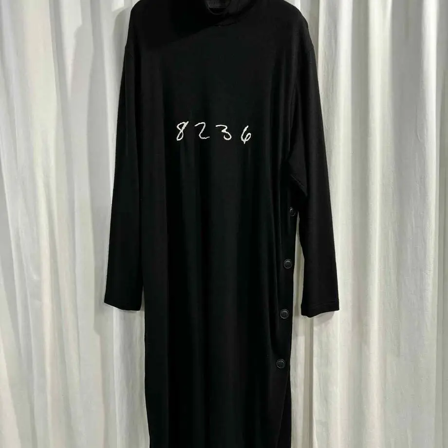 

TOP-YAMAMOTO ® Simple and Mature Style Black Long-Sleeved T-Shirt for Women Loose Digital Print Top