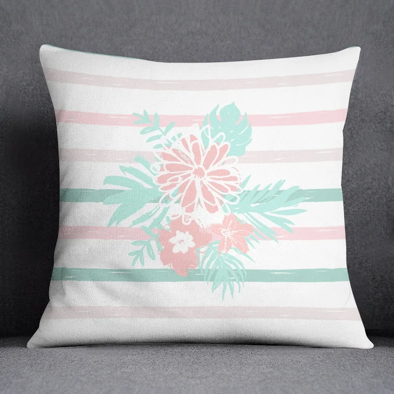 Abstract Summer Fresh Mint Blue Green Pattern Series Pillow  Bedroom Sofa Car Cushion Cover case (45cm*45cm)