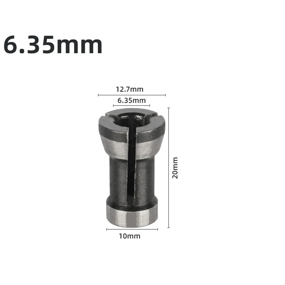 1/3pcs 6mm/ 6.35mm/ 8mm Collet Chuck Carbon Steel Collets Chuck Engraving Trimming Machine Electric Router Milling Cutter Access