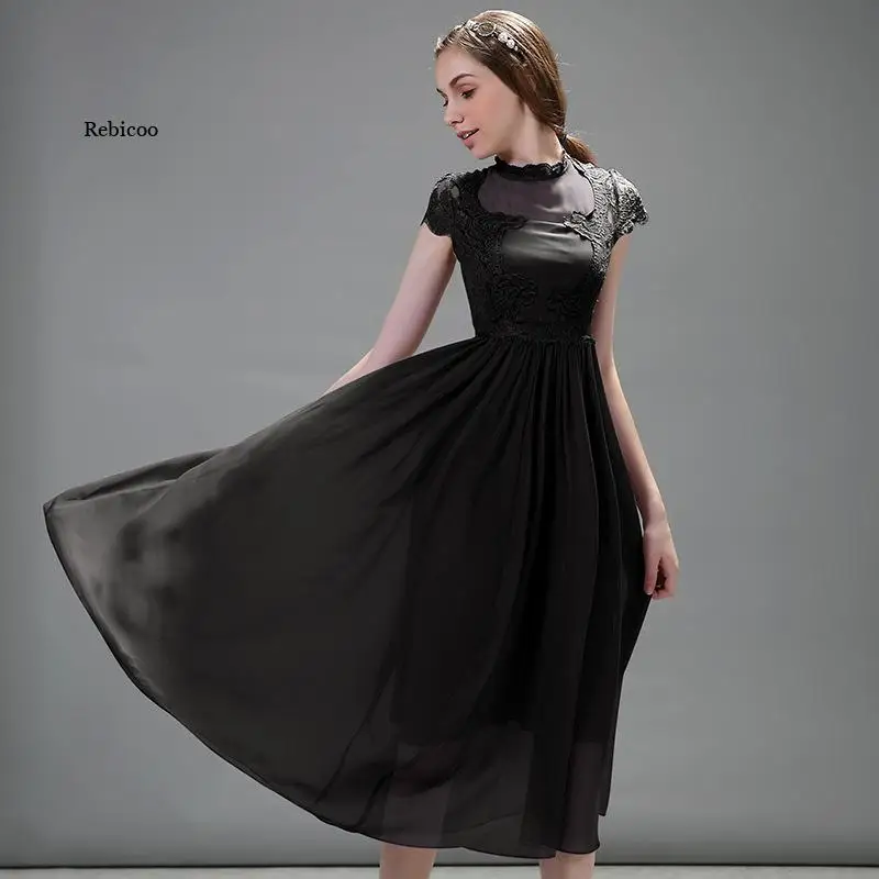 

2022 Summer Women Chiffon Dress Vestidos Women's Temperament Party Dress Chiffon Long Lace Long Ladies Bohemain Dress Vestido