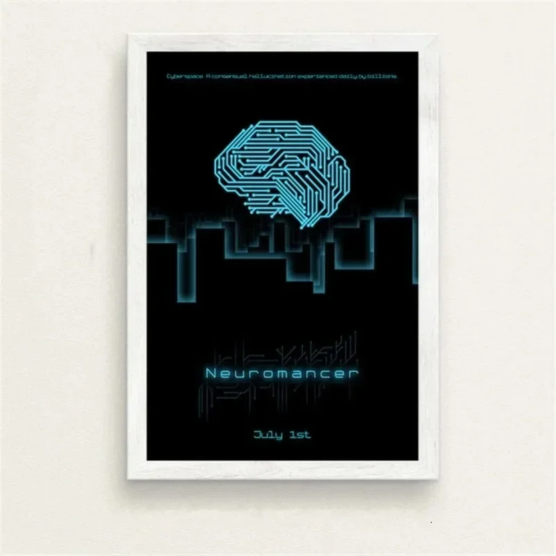 قماش اللوحة ويليام جيبسون فيلم Neuromancer الفيلم الكلاسيكي الخيال العلمي الفن خمر ستار ملصق جدار غرفة نوم غرفة المعيشة ديكور المنزل #4