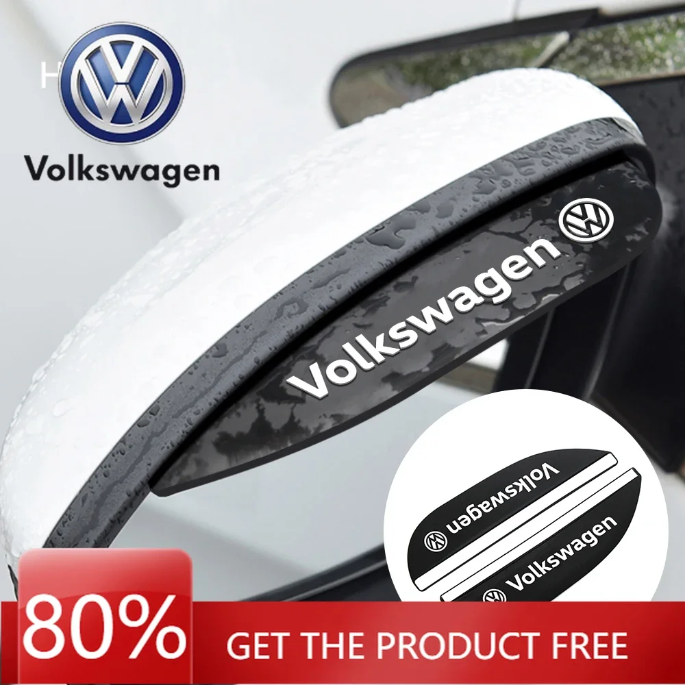 

For VOLKSWAGEN VW 2pcs Car Rear View Mirror Sticker Silicone Rain Eyebrow for Volkswagen Passat Tiguan Golf Bora Jetta Scirocco