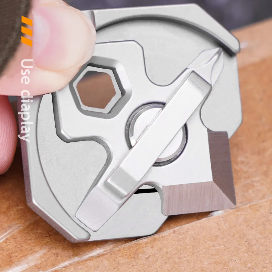 4-in-1 Mini Titanium Alloy Multifunctional EDC Small Tool Screwdriver Wrench Small Cutting Knif e Portable Pendant