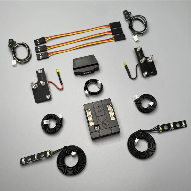 System oświetlenia LED 5V z symulacją świateł przednich i tylnych do modelu ciężarówki wywrotki Iveco 1/14 Tamiya RC, części do samodzielnego montażu.