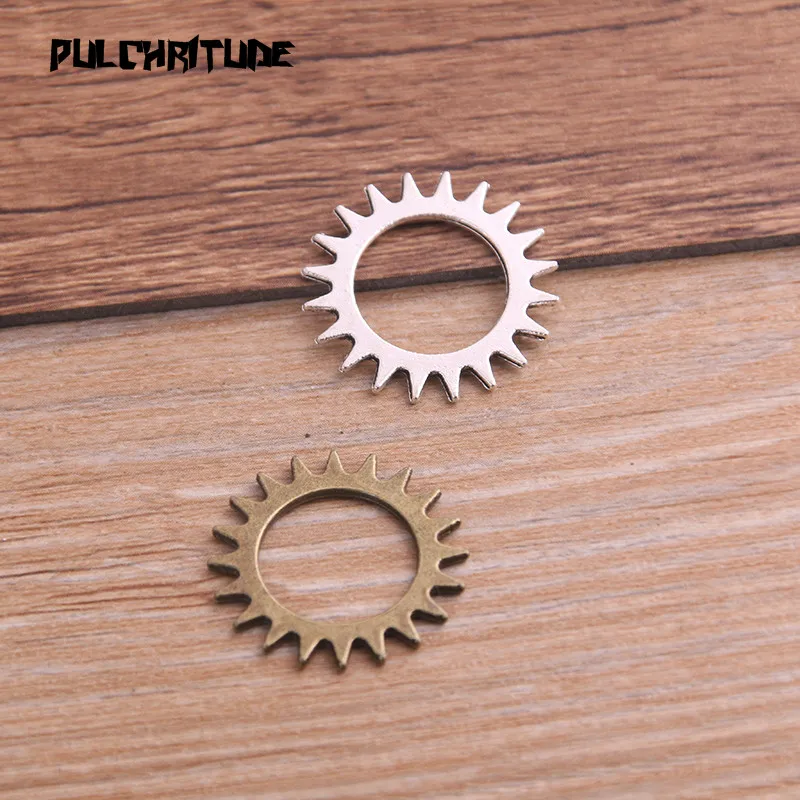 20Pcs 22mm Two Color Metal Alloy Machinery Gear Pendant Jewelry Charm Jewelry Gear Findings