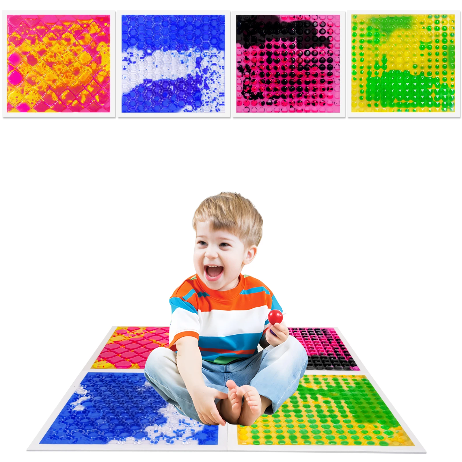 Longking Kleurrijke Zintuiglijke Tegels voor Kinderen 4-delige Set Fleuren Thuis Speelgebieden Educatief Plezier