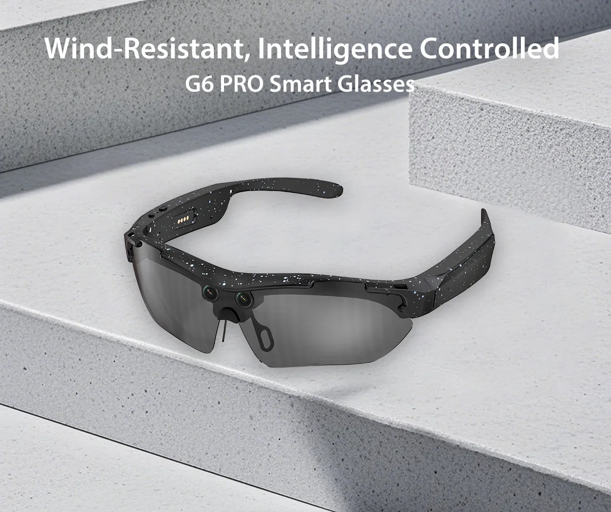 Dual Lens HD Recording Smart Sports Glasses, Bluetooth Call Noise Cancelling AI Translation Cycling Camera Eyewear For Outdoor