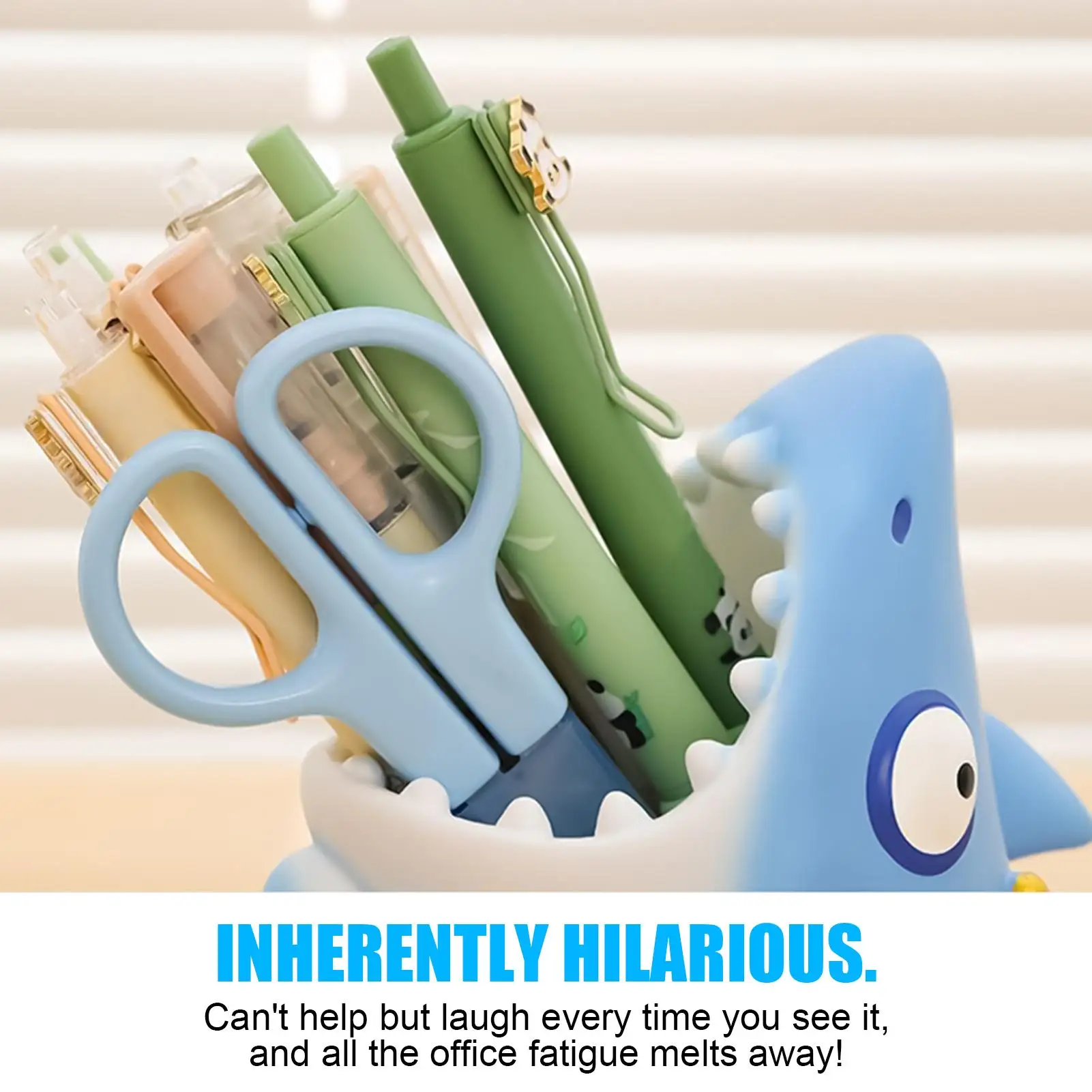 Cartoon Animal Toothbrush Holder Cute Shark Storage Stand Makeup Brush Countertop Organizer Bathroom Decoration