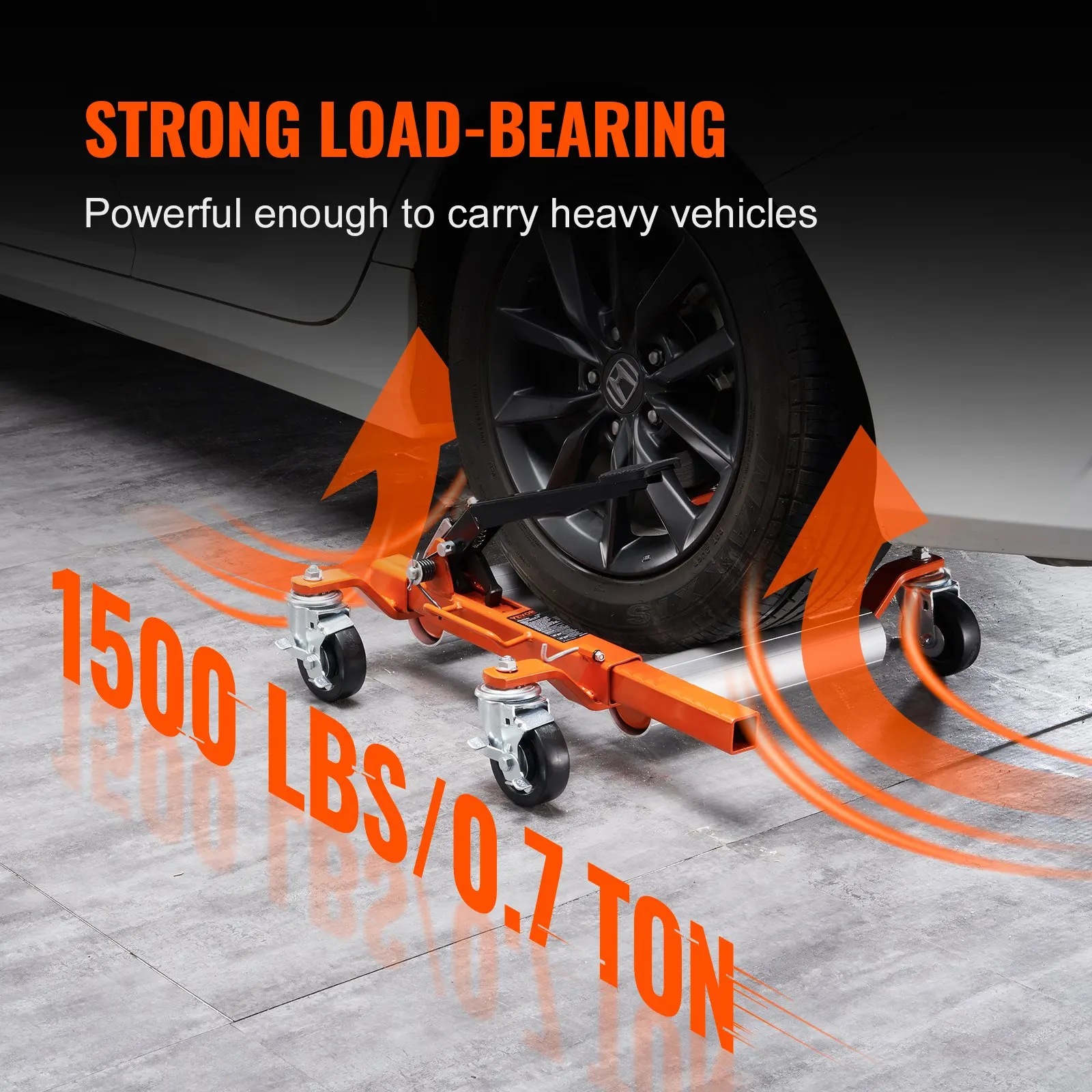 Wheel Dolly ,1 Piece Wheel Dolly Car Skate Vehicle Positioning with Ratcheting Foot Pedal, Ratchet Type Tire Skate Tire Jack