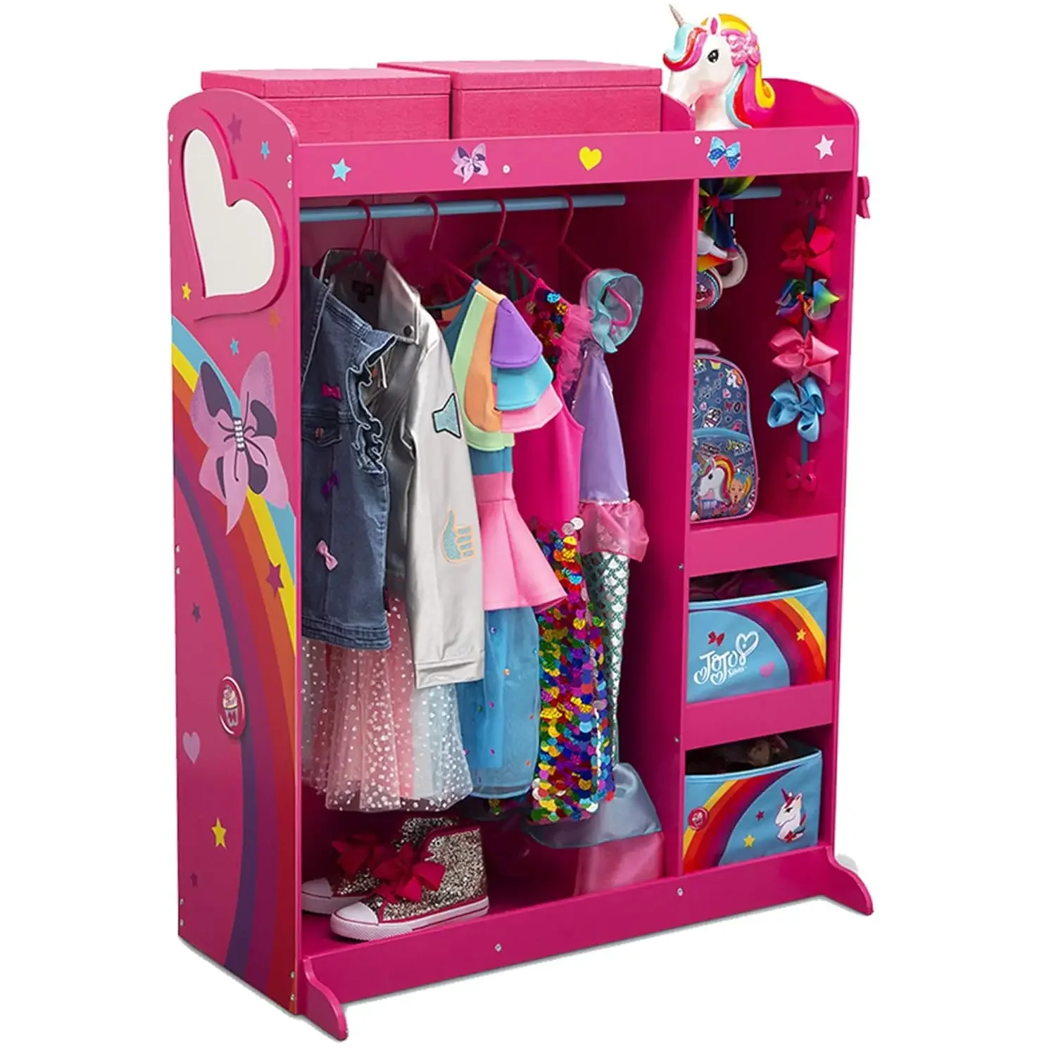 Dress and Play Boutique by Delta Children Pretend Play Costume Storage Wardrobe for Kids with Mirror & Shelves