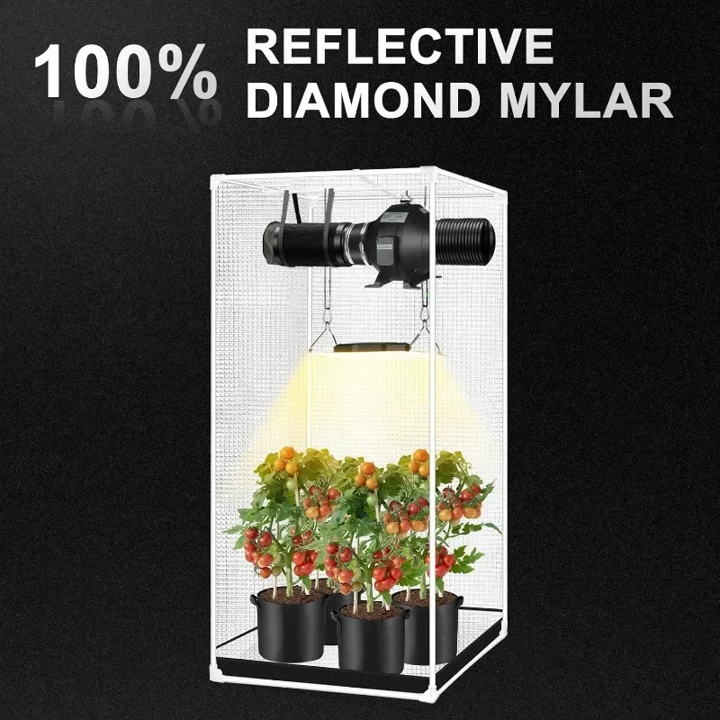 24x24x48 Grow Tent for Indoor, Hydroponic Grow Tent with Observation Window and Floor Tray