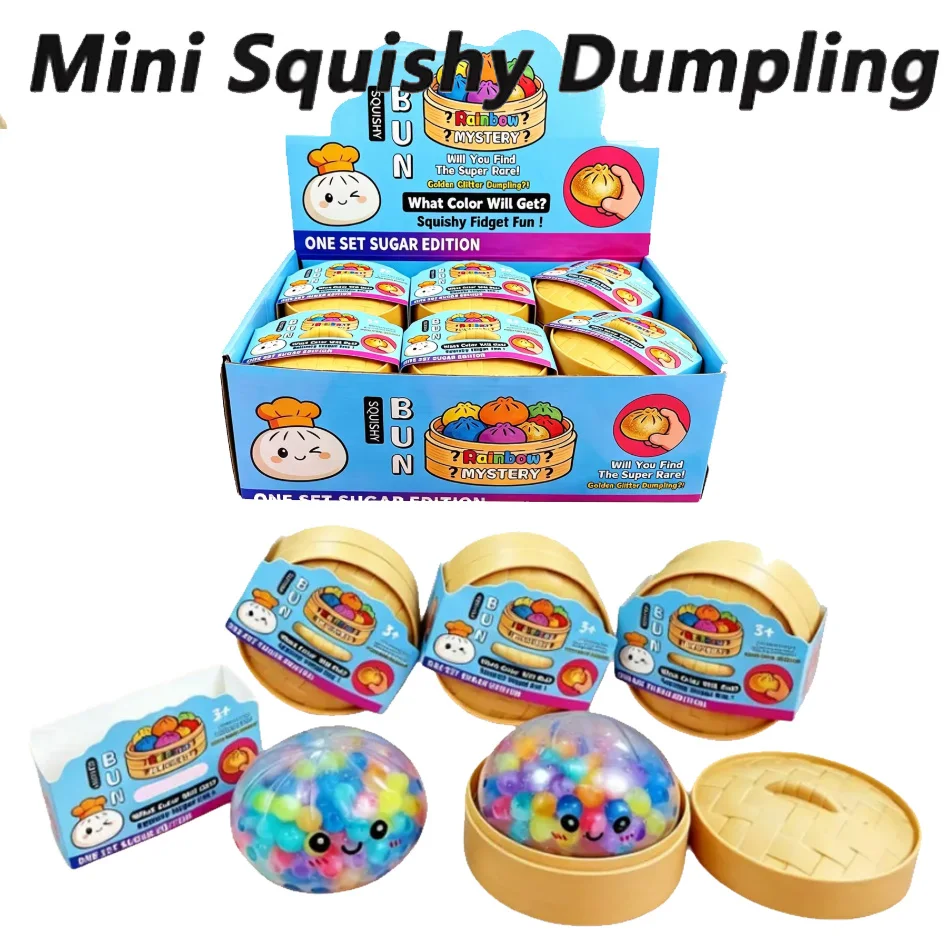 

【Spot】Push Bubble Colorful Dumpling Squishes Stress With Steamer Cute Anxiety Toy Soft Decompression Dough For Adults Prospector