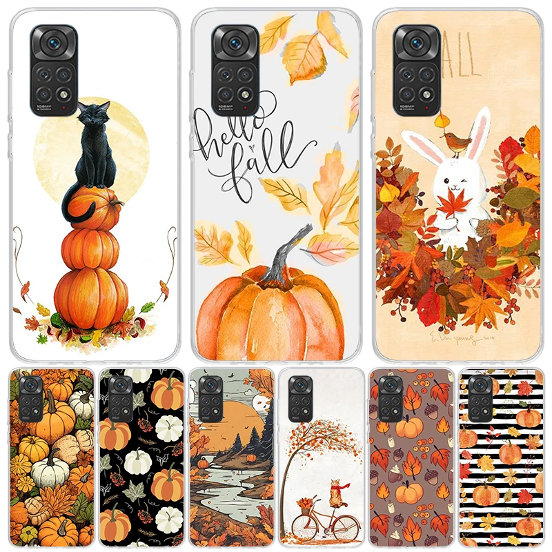 Pumpkin Happy Fall Autumn Case Phone Cover for Xiaomi Redmi Note 13 12S 12 11S 11 11T 11E 10S 10 Pro Plus 9S 9 8T 8 5G Trend Fun