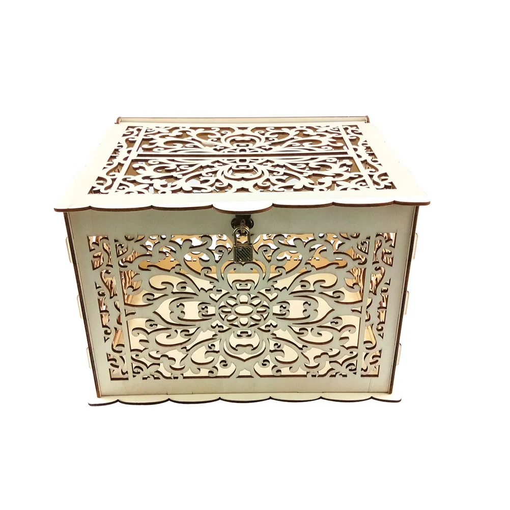 

Деревянный декоративный ящик-коробка для хранения открыток и писем, для регистрации на свадьбу, банкет, домашнюю вечеринку