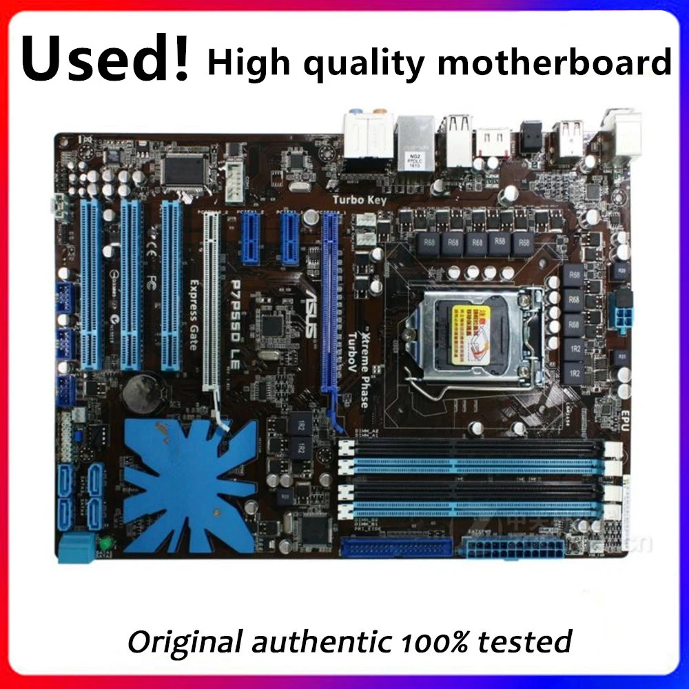 

For ASUS P7P55D LE Motherboard LGA 1156 DDR3 16GB For Intel P55 P7P55 Desktop Mainboard SATA II PCI-E X16 Used AMI BIOS