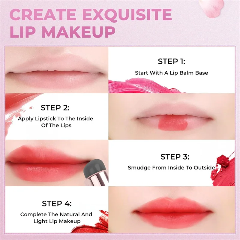 Pennello per rossetto in silicone Pennello per rossetto multiuso per miscelazione trucco con coperchio Pennello per trucco correttore balsamo per lucidalabbra retrattile