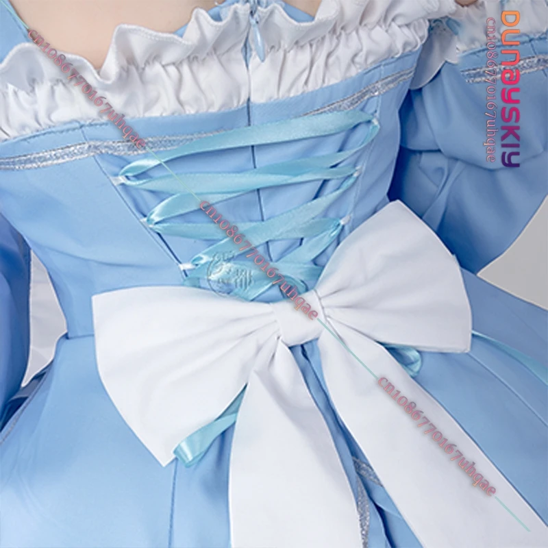 XS-2XL Re: Zero Starting Life in Another World Rem Cosplay Costume Bule French Maid  Dress Halloween Disguise for Adult Women