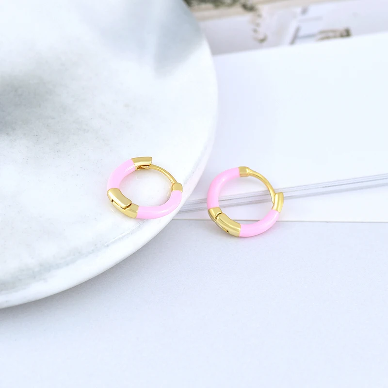 Luxuriöse Geometrische 925 Sterling Silber Ohrstecker Rosa Serie Zirkon Anhänger Creolen Süße Modische Hochzeitsschmuck Geschenke – Detail 10