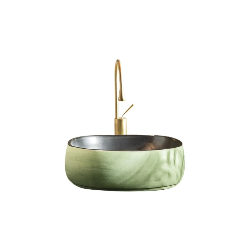 

Green Square platform basin wash wash wash hotel bathroom bathroom outdoor courtyard balcony ceramic basin deepening sink