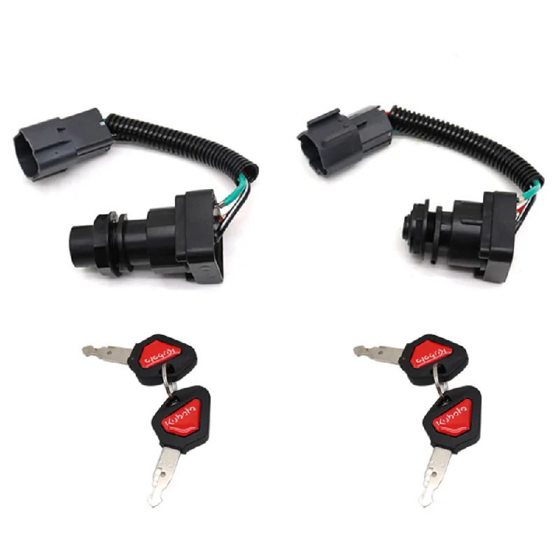 For Kubota Start Key Switch Electric Door Lock U15 20 30 35 KX155 161 Excavator Ignition Switch