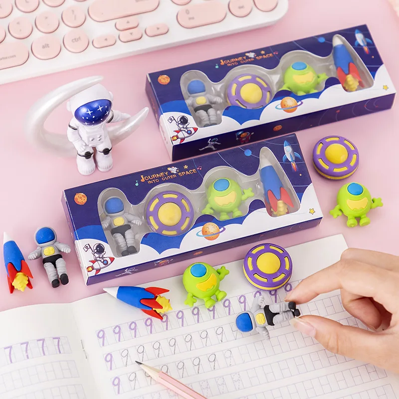 Cartoon Astronaut Eraser Set Student Stationery