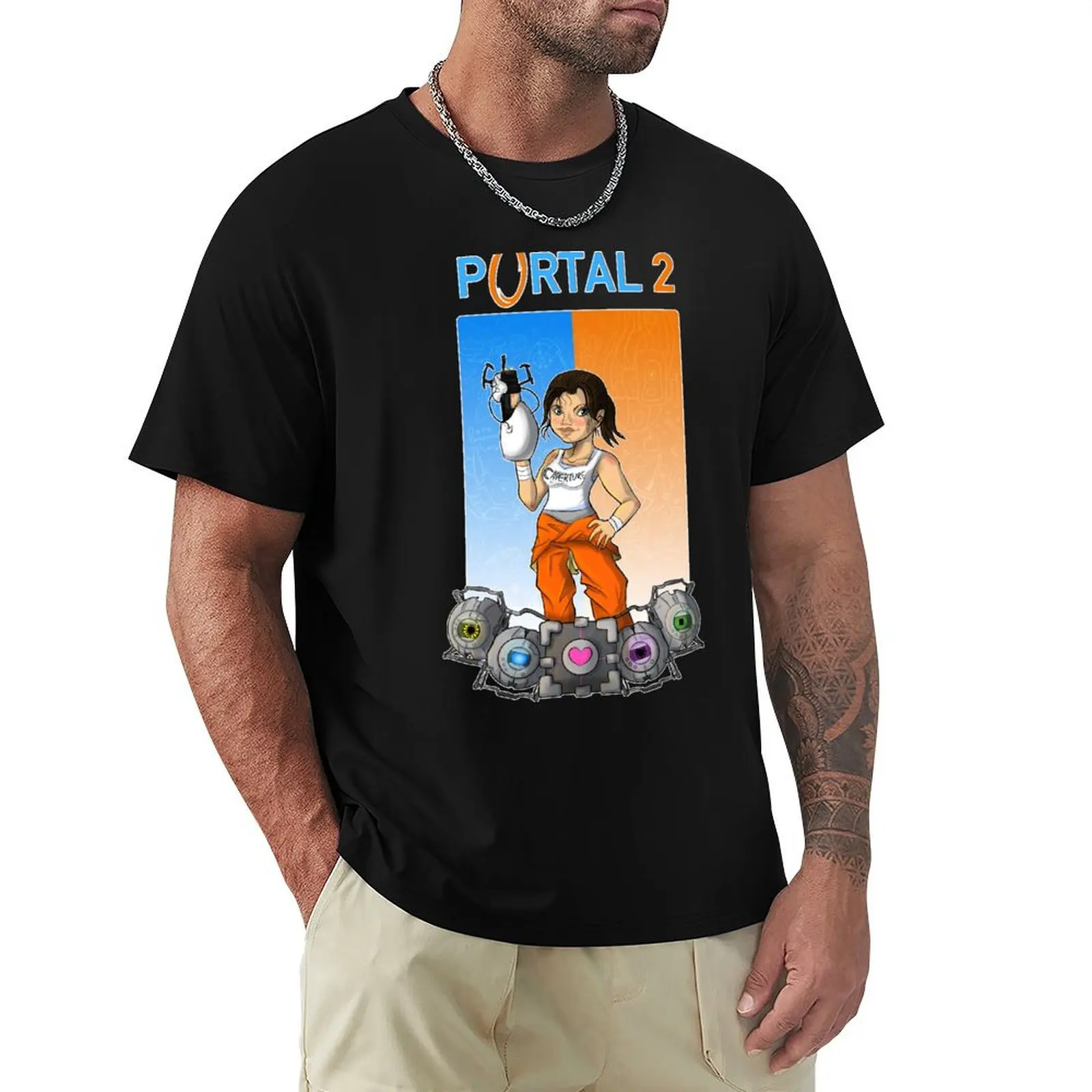 Portal 2 Poster Design T-Shirt Plus Size All Match Tee Shirt