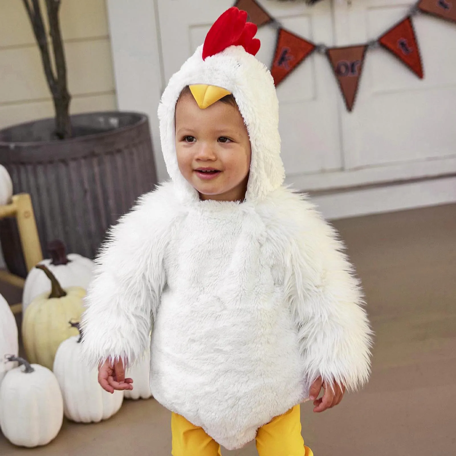 Infant Baby Christmas Romper Hoodie Fleece Baby Costume Cartoon Rooster Jumpsuit Cosplay Girls Romper Jumpsuit Christmas Clothes