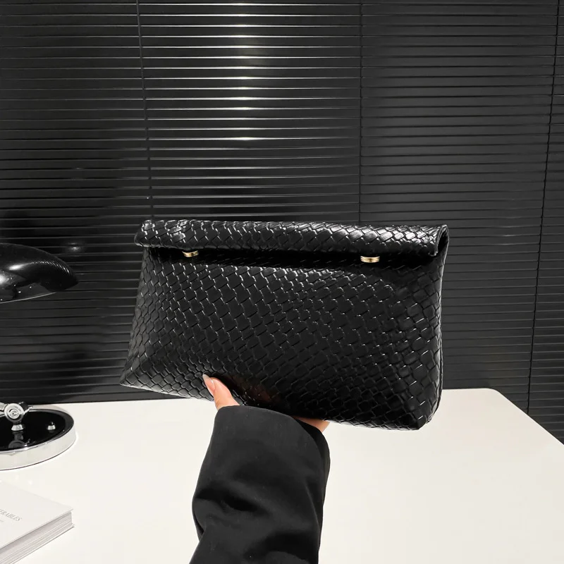 Elegant Multifunctional Women Clutch Bag Large Capacity Woven Pattern Evening Phone Pocket Coin Purse Luxury Long Wallet