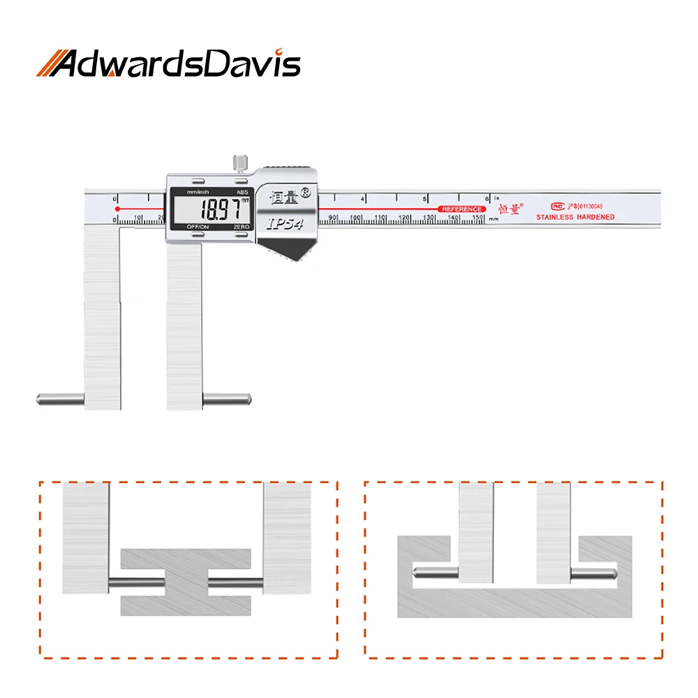 Metric Inch Lengthened Cylindrical Head Inner Groove Digital Caliper Arc Groove Measurement Outer Groove Electronic Caliper