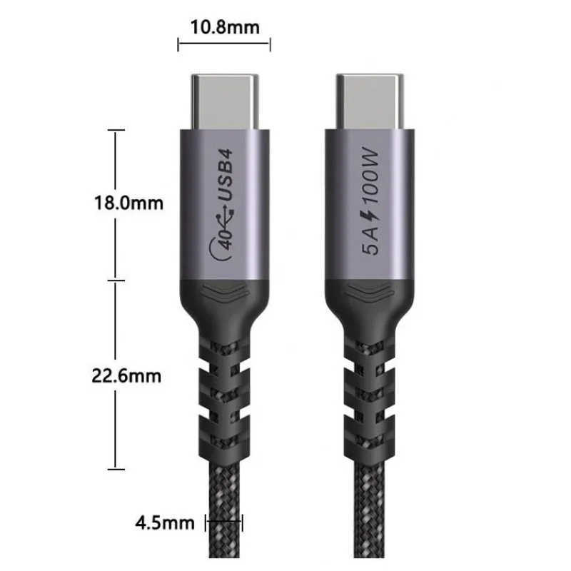 Z  for  USB4.0 40Gbps USB-C to USB-C Fast Charging Thunderbolt 3 5K@60Hz PD100W 5A Cable