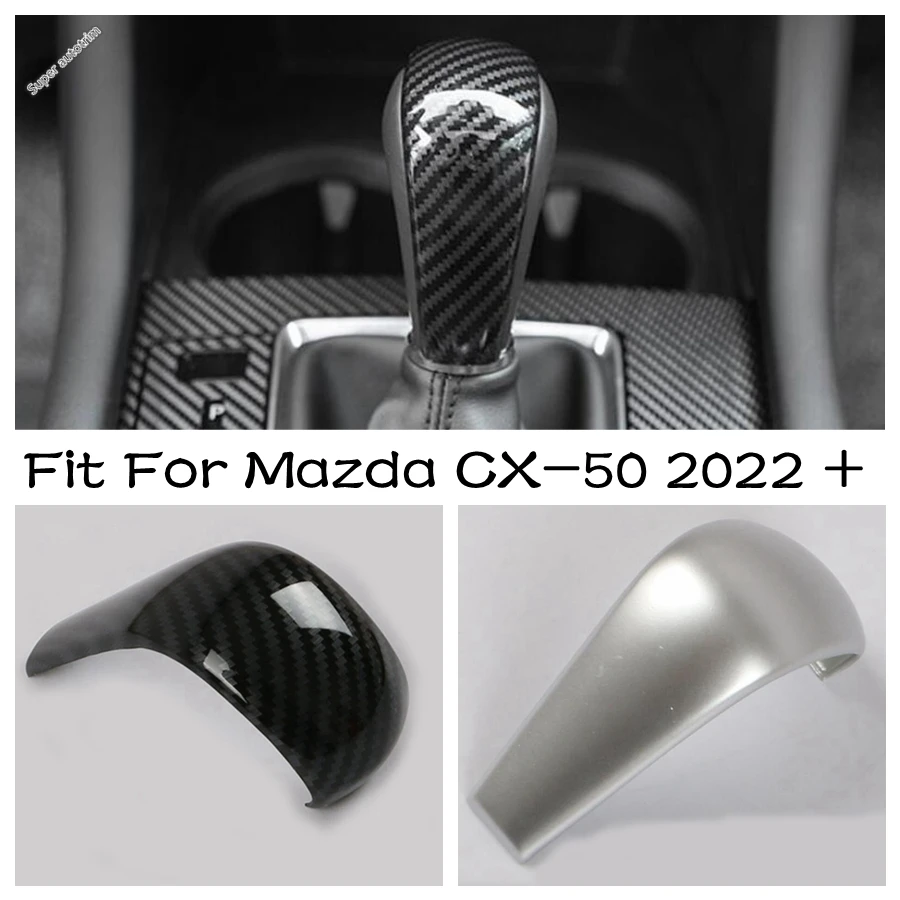 

Carbon Fiber Style Transmission Gear Lever Knob Handle Cover Trim 1PCS Fit For Mazda CX-50 2022 -2024 Matte Interior Accessories