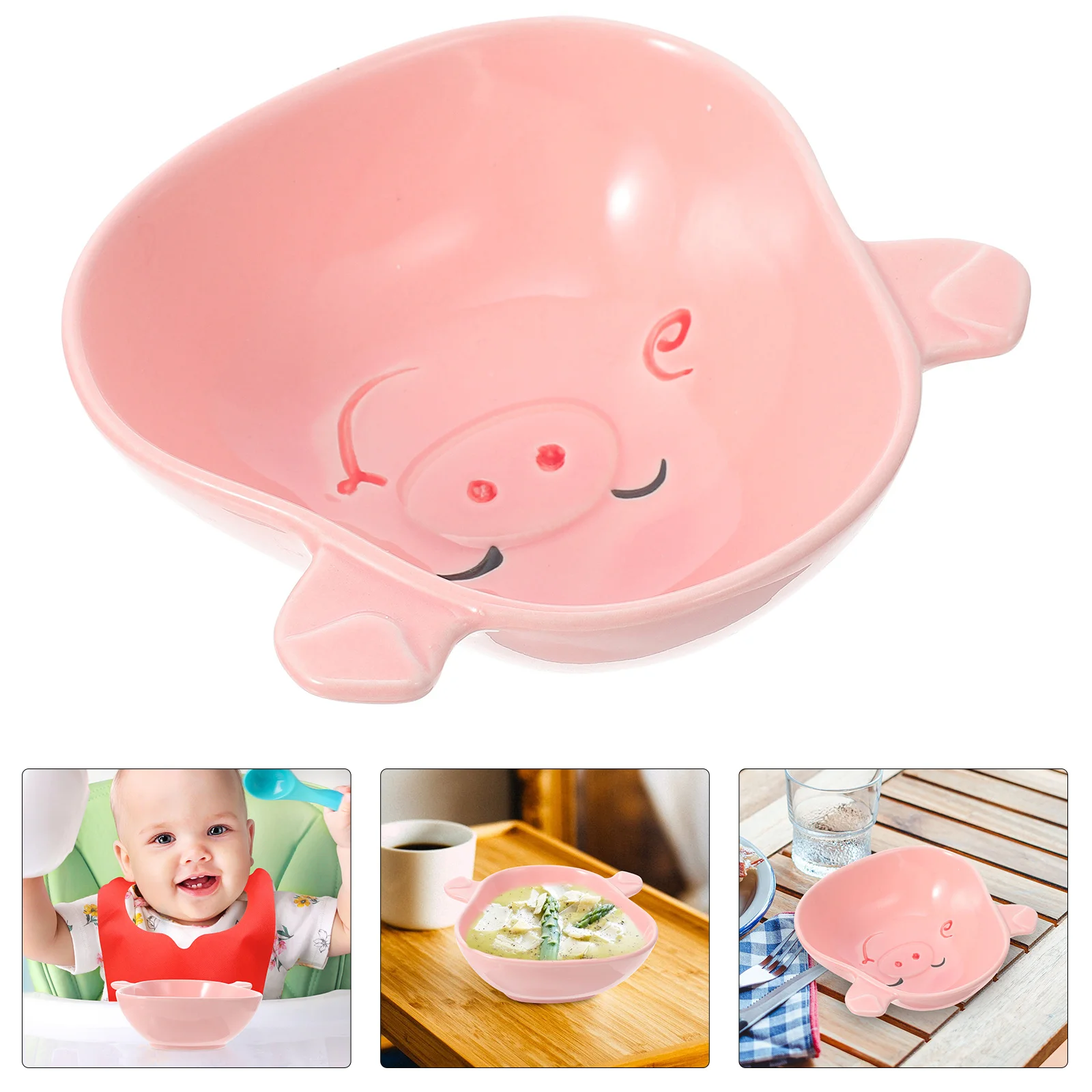 

1Pcs Pig Shape Cartoon Ceramic Bowl High Quality Household Food Bowl Suitable for Soup Salad Noodles Recipes