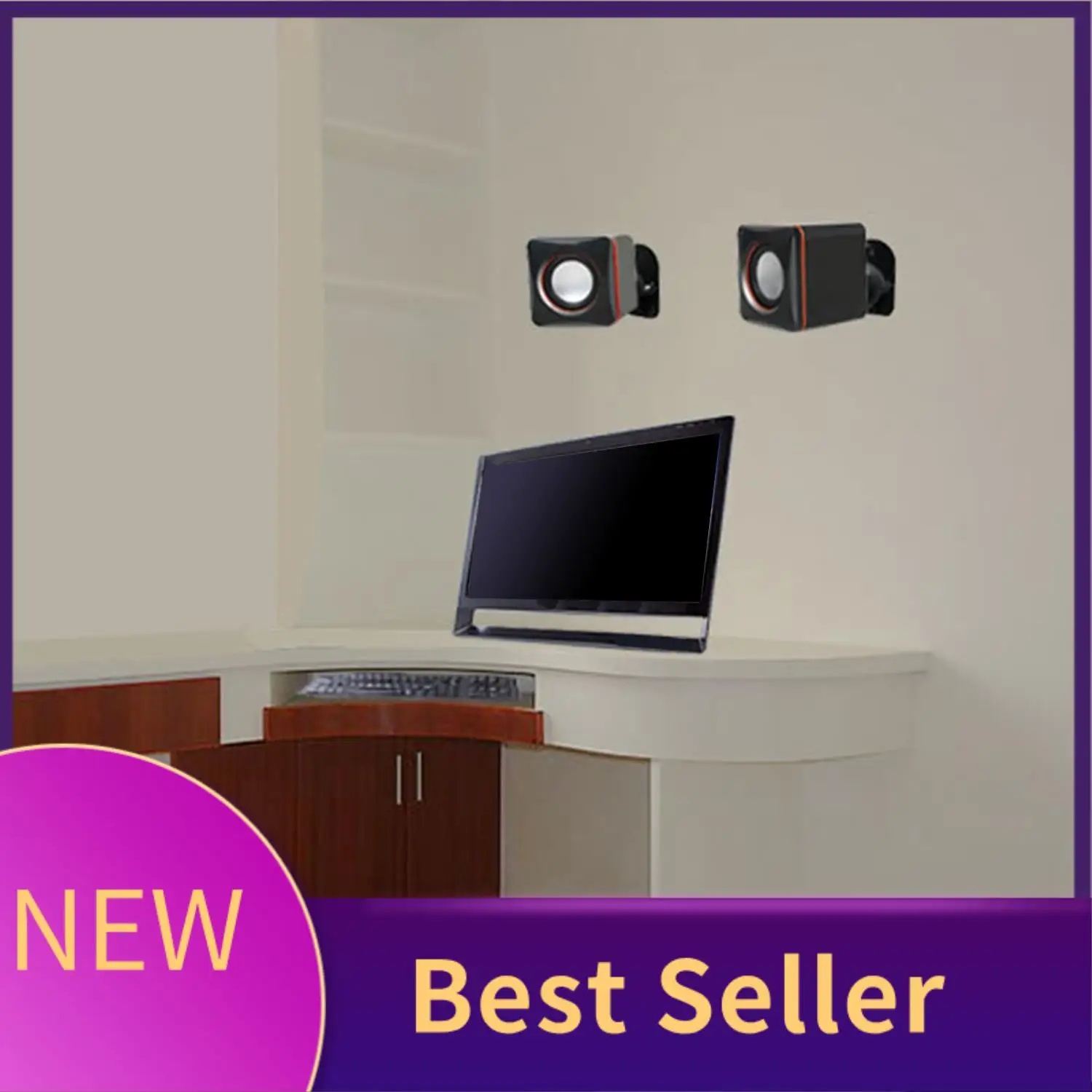 HFES 1 par universal alto-falante satélite suporte de montagem na parede braçadeira de suporte de teto com rotação de ângulo de giro e inclinação ajustável