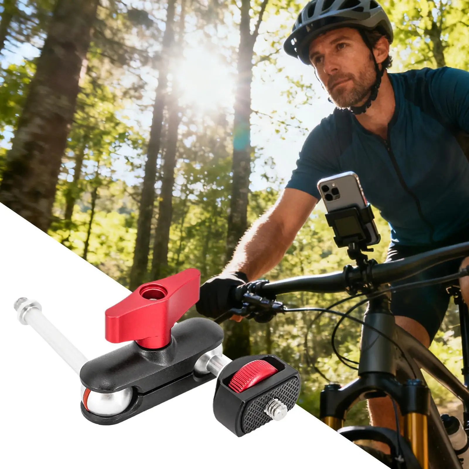 

Phone Holder For Bike Double Ball Head Camera Bracket Aluminum Alloy Bicycle Phone Holder For Mountain Road Cycling Outdoor
