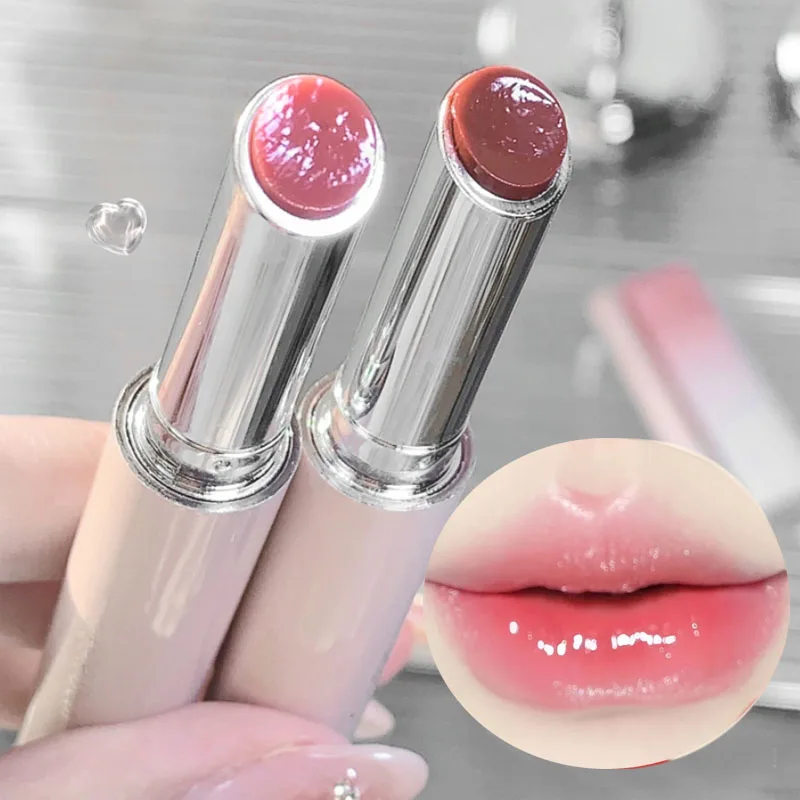 Water Mirror Lipstick Lasting Non-stick Cup Moisturizing Crystal Jelly Clear Brown Solid Lip Gloss Korean Lips Makeup Cosmetics