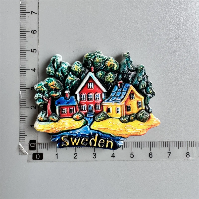 Zweedse koelkastmagneten Toeristische souvenir Zweden Malmö Sverige Stockholm Reiscadeau Magnetische koelkaststicker Woondecoratie